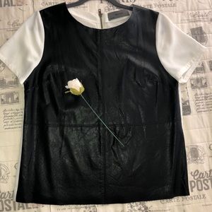 🔥Faux leather blouse